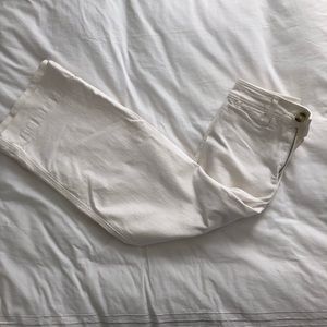 H&M white high waisted wide leg pants size 4